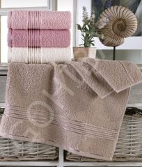 FLORA SERİSİ %100 PAMUKLU  HAVLU ŞIK 50CM*90CM kahverengi