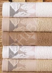 HAVLU SETİ 50CM*90CM YAPRAK VE SONBAHAR DESENLİ sütlü kahve