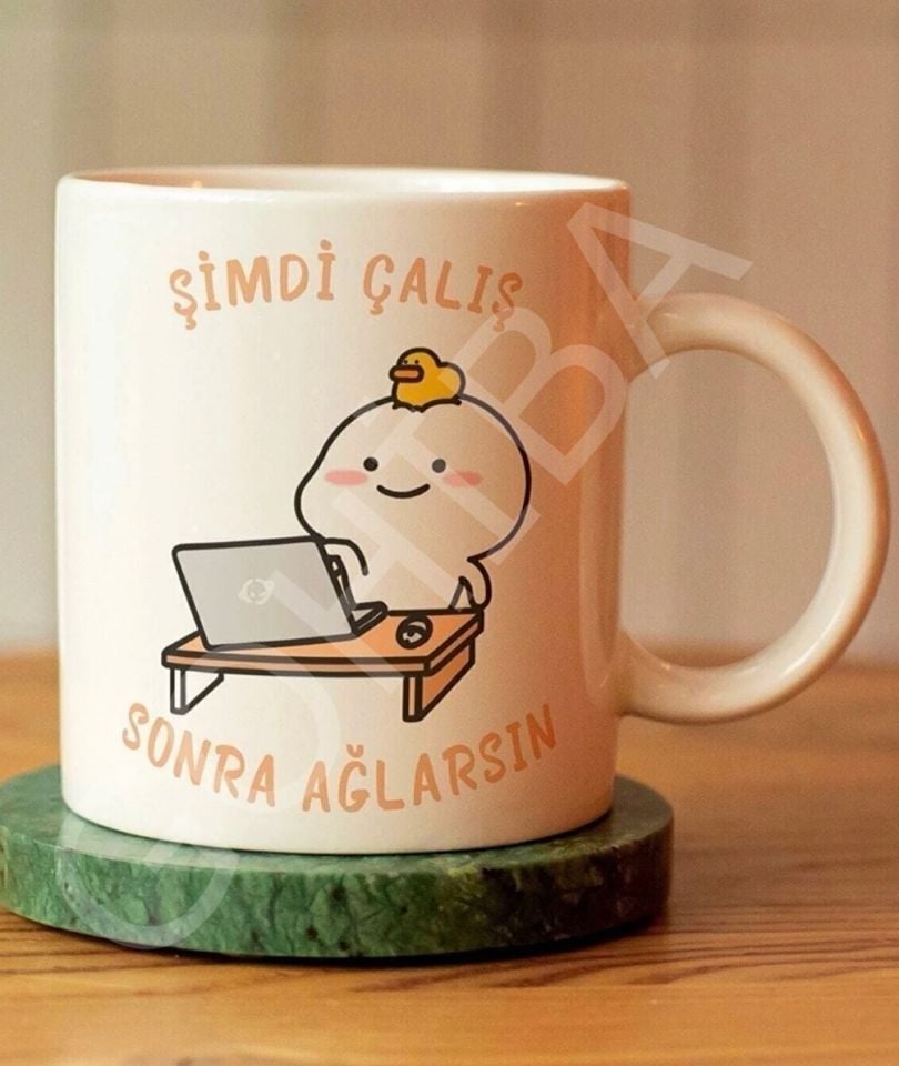 Mottolu Çay Kahve Kupası Fincanı Özel Tasarım Baskılı