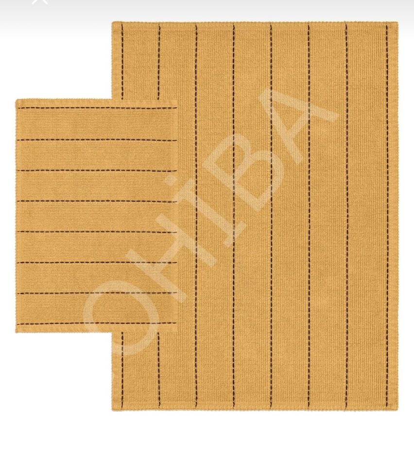 Banyo Kilim Seti Doğal Pamuklu HARDAL