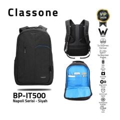 CLASSONE Napoli Serisi BP-IT500 15.6'' Siyah Notebook Sırt Çantası