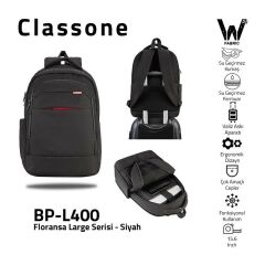 CLASSONE Floransa Large Serisi BP-L400 15.6'' Siyah Notebook Sırt Çantası