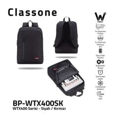 CLASSONE WTX400 Pro Serisi BP-WTX400SK 15.6'' Siyah Notebook Sırt Çantası