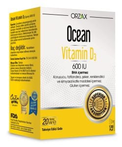 Orzax Ocean Vitamin D3 600 IU Sprey 20ml