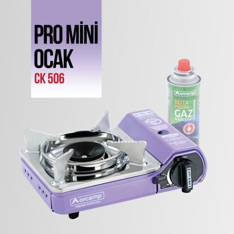 CK-506 Orcamp Mini Tekli Kamp Ocak Çantalı Gaz Stop Emniyetli