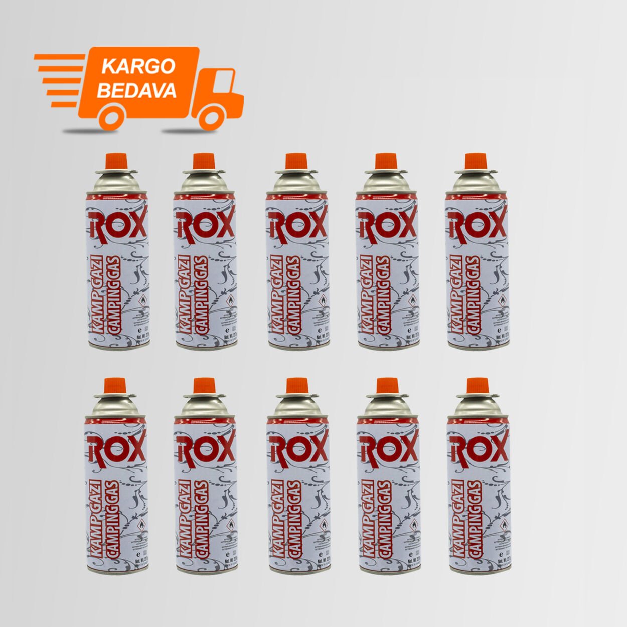 ROX Kamp Gazı Valfli Kartuş 227 gr. - 10'lu Set - Ücretsiz Kargo