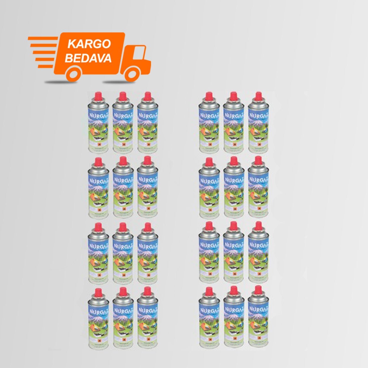 Nurgaz 24'lü Set 220 gr. Valfli Kartuş Gaz