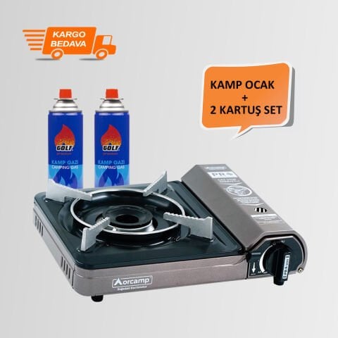 Orcamp CK-505 Portatif Kamp Ocak + 2 Golf Kartuş Set