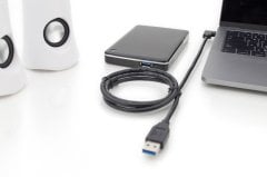 DIGITUS USB Type-C™ Bağlantı Kablosu Gen2 Type-C™ 90°’den A’ya 1 Metre