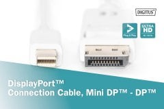 DIGITUS DisplayPort Bağlantı Kablosu AK-340102-010-W 1 Metre