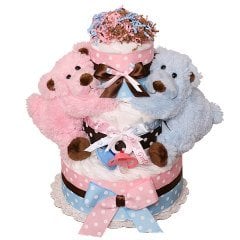 İkiz Bebek Hediyesi Bez Pasta