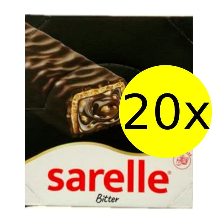 Sarelle Bitter Çikolatalı Fındıklı Gofret 33 g x 20 Adet