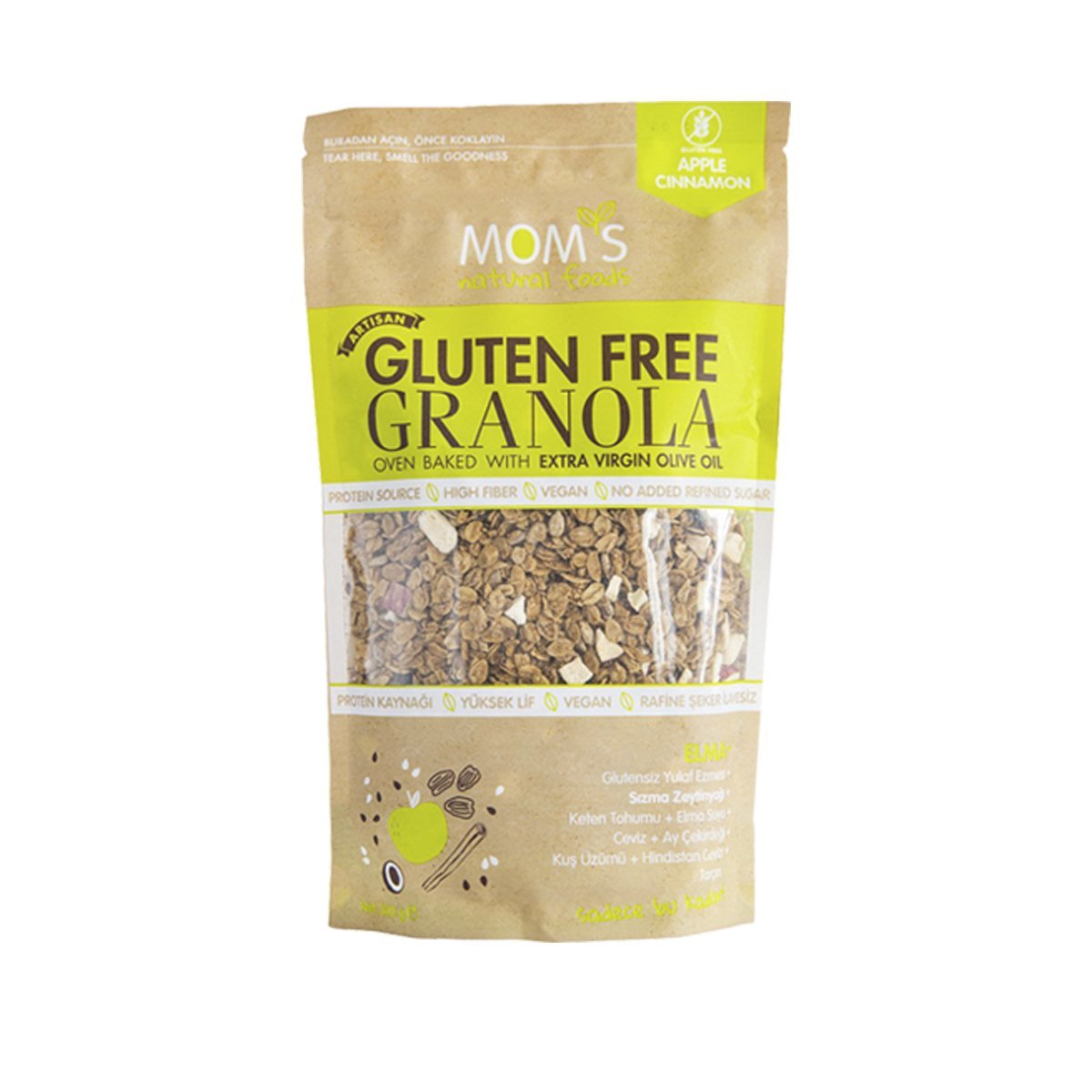 Mom's Glutensiz Granola Elmalı Tarçınlı 300 g