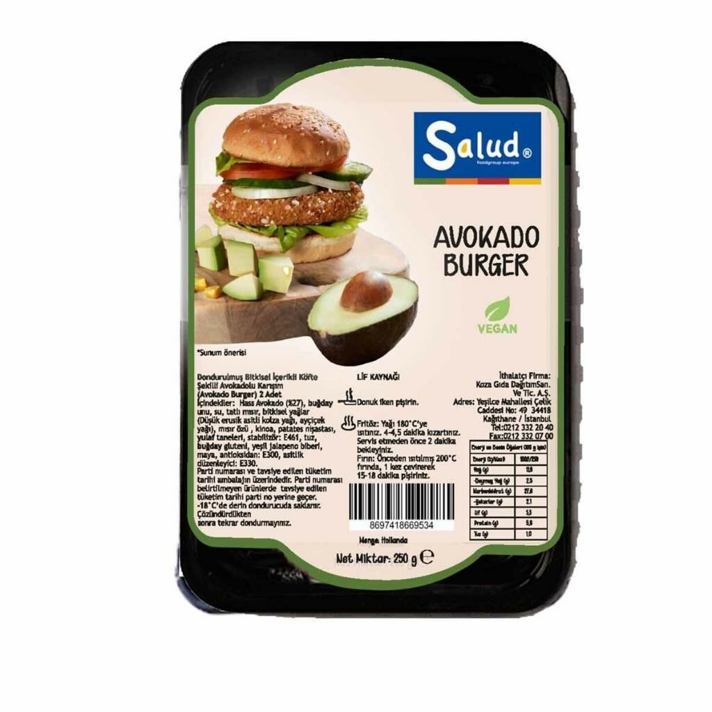 Salud Avokado Burger 250 (HIZLI TESLİMAT* veya SOĞUK GÖNDERİM** ile)