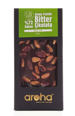 Aroha Antep Fıstıklı Bitter Çikolata %72 Kakao