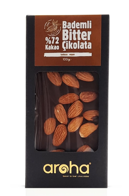 Aroha Bademli Bitter Çikolata %72 Kakao