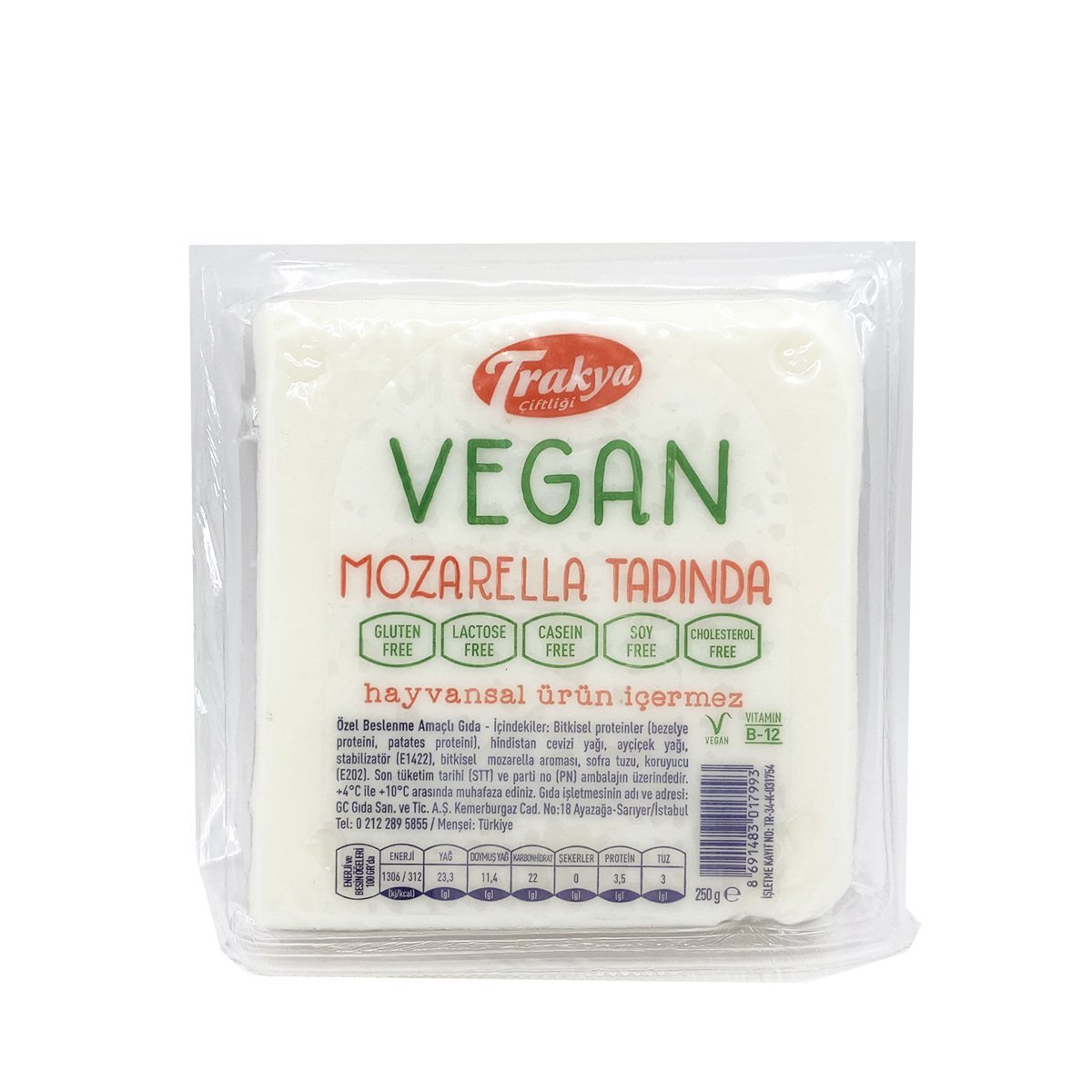 Trakya Çiftliği Vegan Peynir Mozarella Tadında 250 g