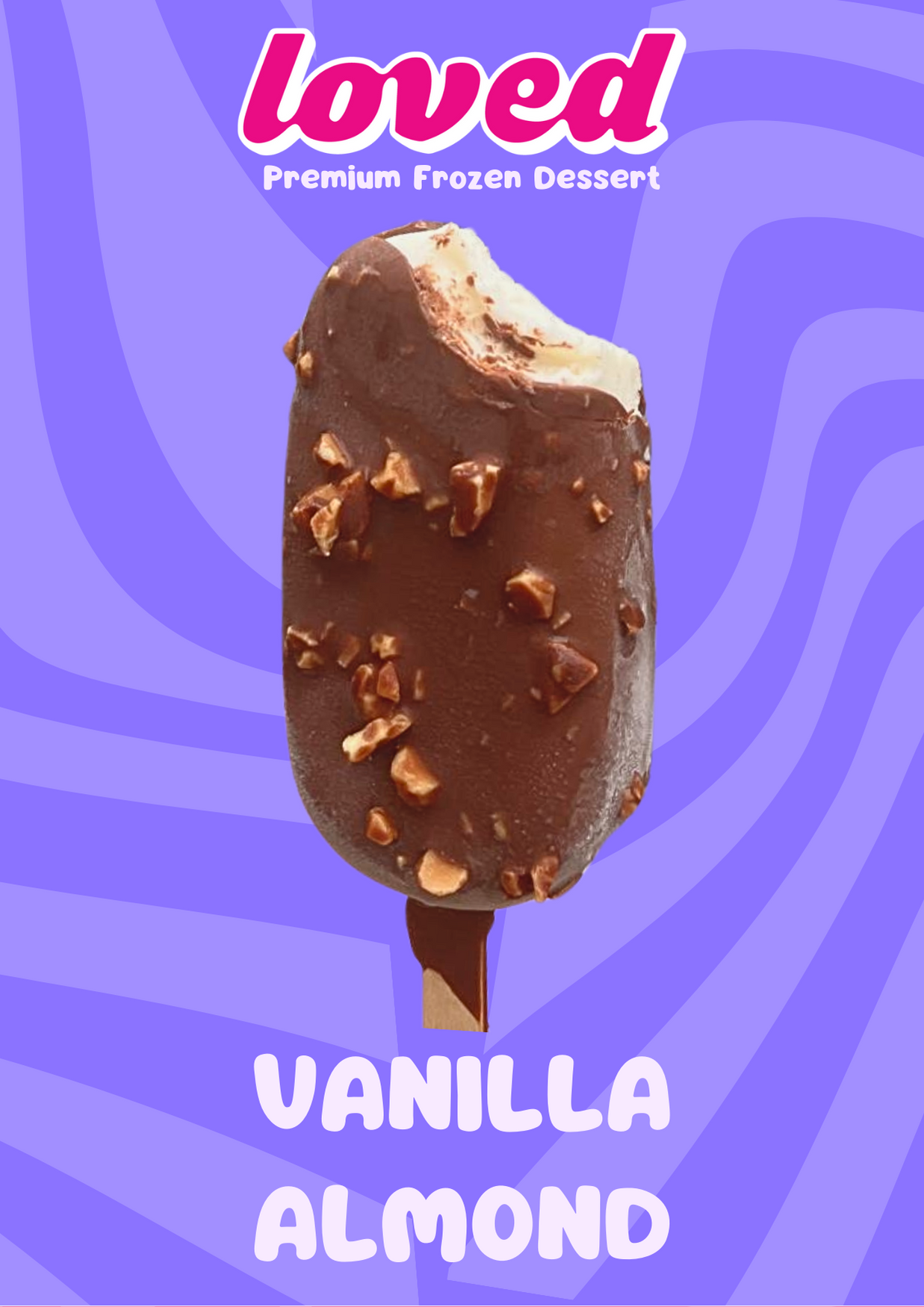 Loved Gelato Çikolata & Badem Kaplı Vanilyalı Çubuk Vegan Dondurma 88 g (SADECE BEŞİKTAŞ, ŞİŞLİ, BEYOĞLU İLÇELERİNE)