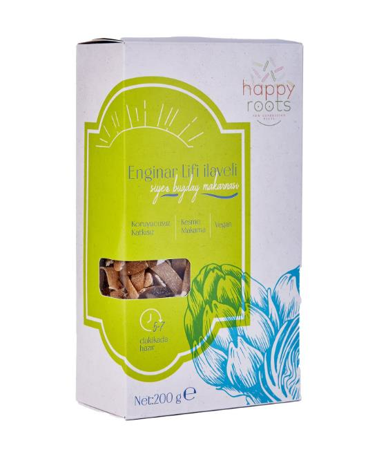 Happy Roots Vegan Enginar Lifi İlaveli Siyez Buğday Makarnası 200 g