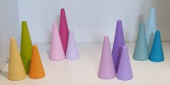 Waldorf Ormanı Piramit 12'li set Pastel Boyalı KırtKırt Ahşap