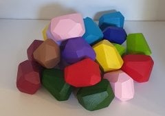 Tumi Ishi Ahşap Bloklar 5'li renkli Set (waldorf) Denge oyunu KırtKırt Ahşap