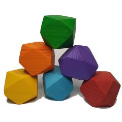 Tumi Ishi Ahşap Bloklar 6'lı renkli Set (waldorf) Denge oyunu KırtKırt Ahşap