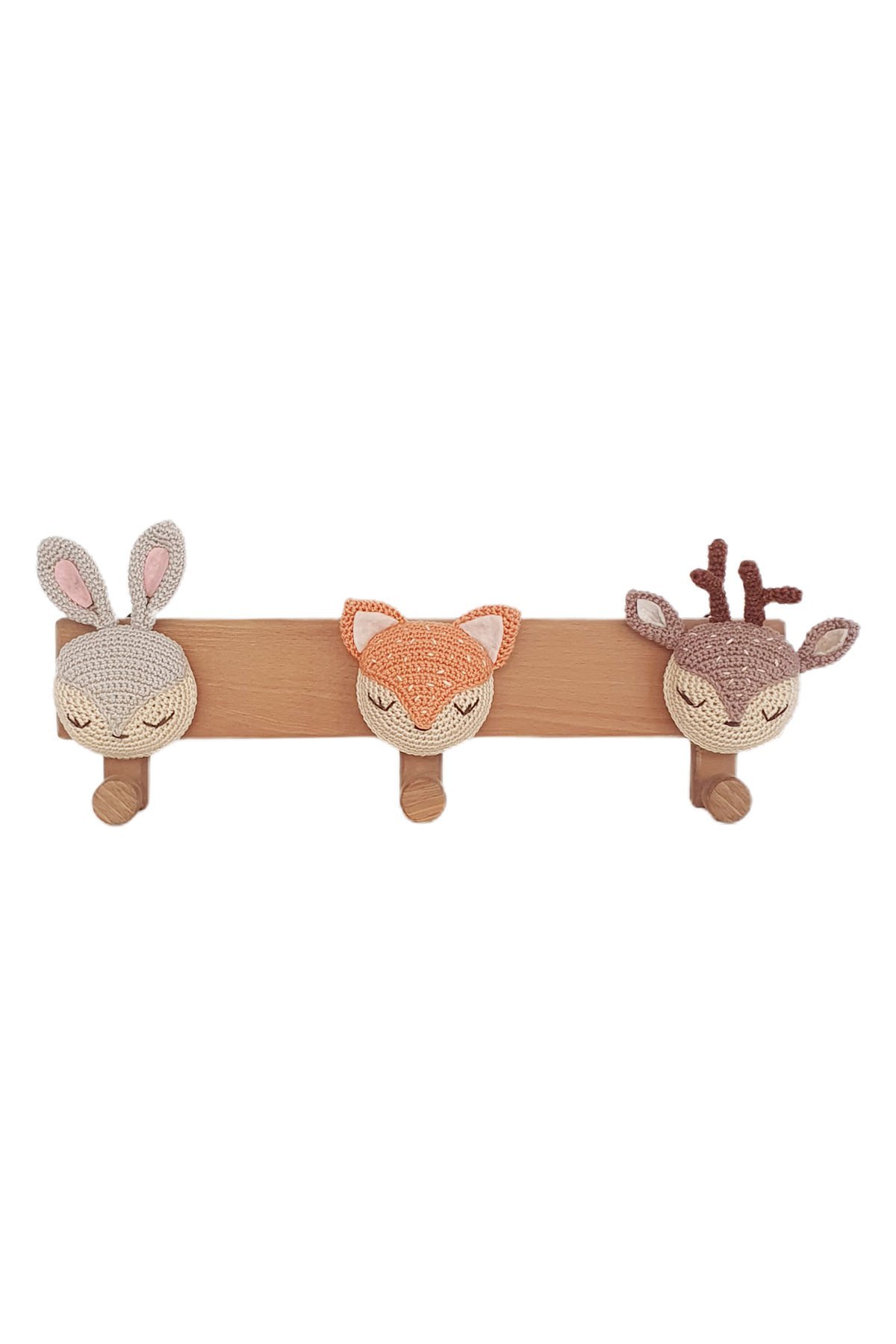 KırtKırt Ahşap | Doğal Ahşap Amigurumi Askılık | Çocuk ve Bebek Odası Duvar Askılığı