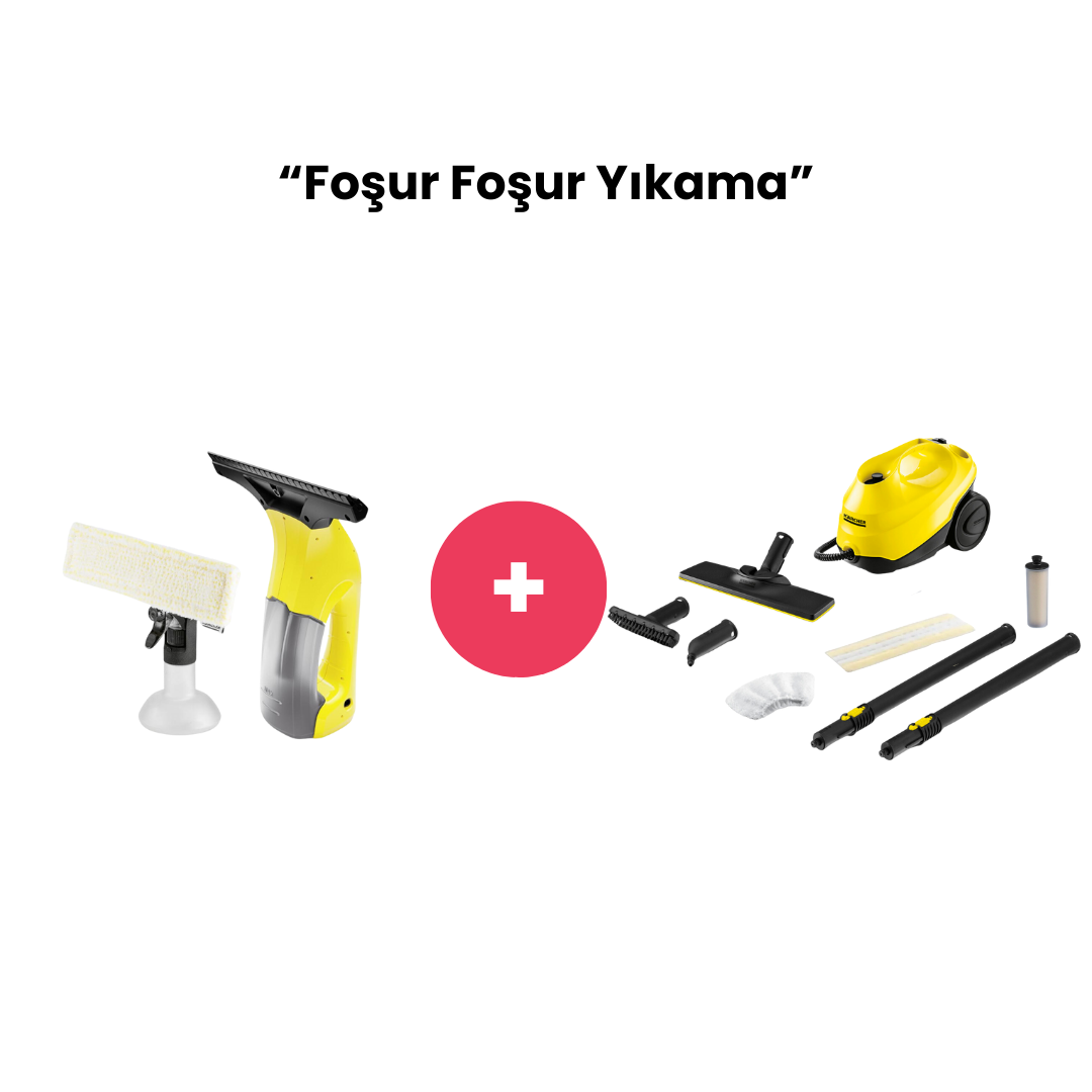 ''Foşur Foşur Yıkama'' Paketi (Karcher SC3 Buharlı Temizlik Makinesi & Cam Silme Makinesi)(2)