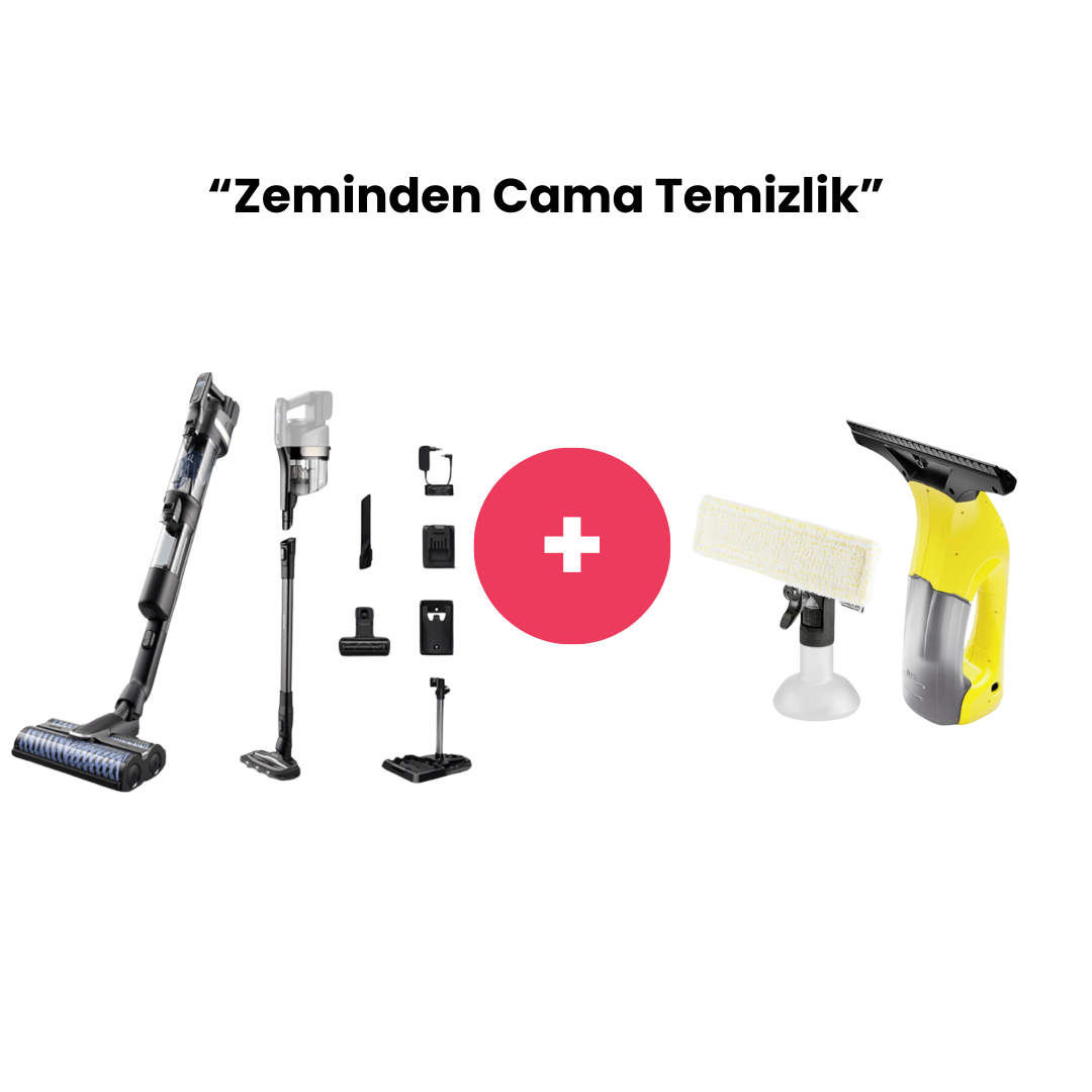 ''Zeminden Cama Temizlik'' Paketi (Philips Aqua Trio Süpürge + Karcher Cam Silme Makinesi) (2)