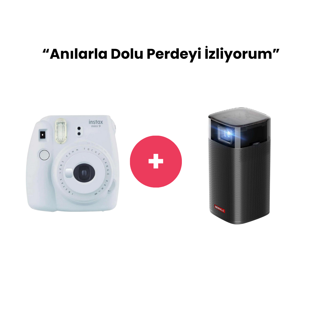 Anılarla Dolu Perdeyi İzliyorum (Instax Mini 9 + Anker Nebula Projeksiyon Cihazı)