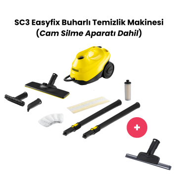 Cam Temizleme Aparatı& Karcher SC 3 Deluxe Buharlı Temizlik Makinesi