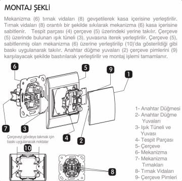 Viko Thea Blu Komütatür İkili Anahtar (Çerçeve Hariç)