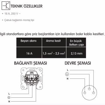 Viko Thea Blu UPS Çocuk Korumalı Priz (Çerçeve Hariç)