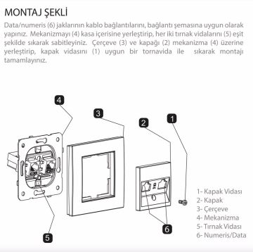 Viko Artline Novella İkili Data Prizi (2 X RJ45 CAT5E) Mekanizma + Kapak