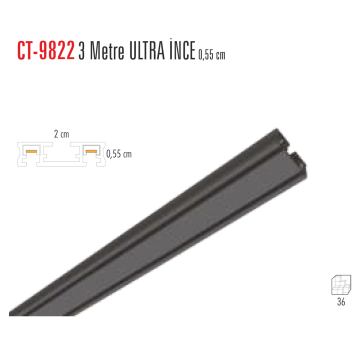 Cata 3 Metre Ultra İnce Magnet Ray 0,55 Cm Siyah Kasa ct-9822