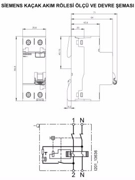 Siemens 2x25A 30mA Kaçak Akım Rölesi 5SV5312-6