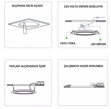 Cata 9 Watt Led Panel Aydınlatma Gömme Led Panel Armatürü Alüminyum Kasa ct-5146