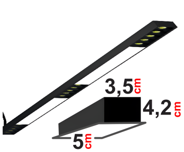 Samsung Ledli Sıva Altı Mercekli Led Lineer Armatür 5x3,5x4,2 Cm Profil 120 Cm Linear Aydınlatma