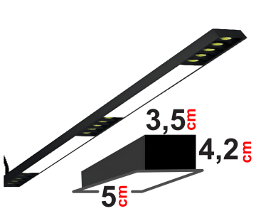Samsung Ledli Sıva Altı Mercekli Led Lineer Armatür 5x3,5x4,2 Cm Profil 280 Cm Linear Aydınlatma
