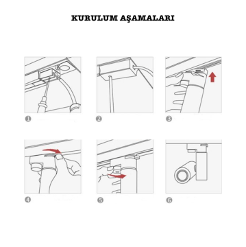 Noas 35W Marsilya Beyaz Kasa Ray Spot Beyaz Işık YL29-3601