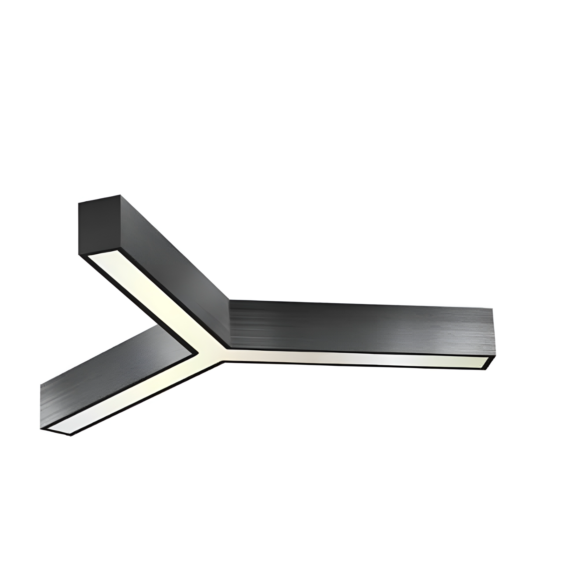 Y Linear Aydınlatma Modern Led Avize Lineer Armatür 60x60CM - 4000K (Natural Işık) - Askısız - Antrasit