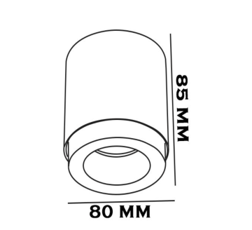 Sıva Üstü Silindir Led Spot Armatür 8x8 Cm Beyaz - Altın