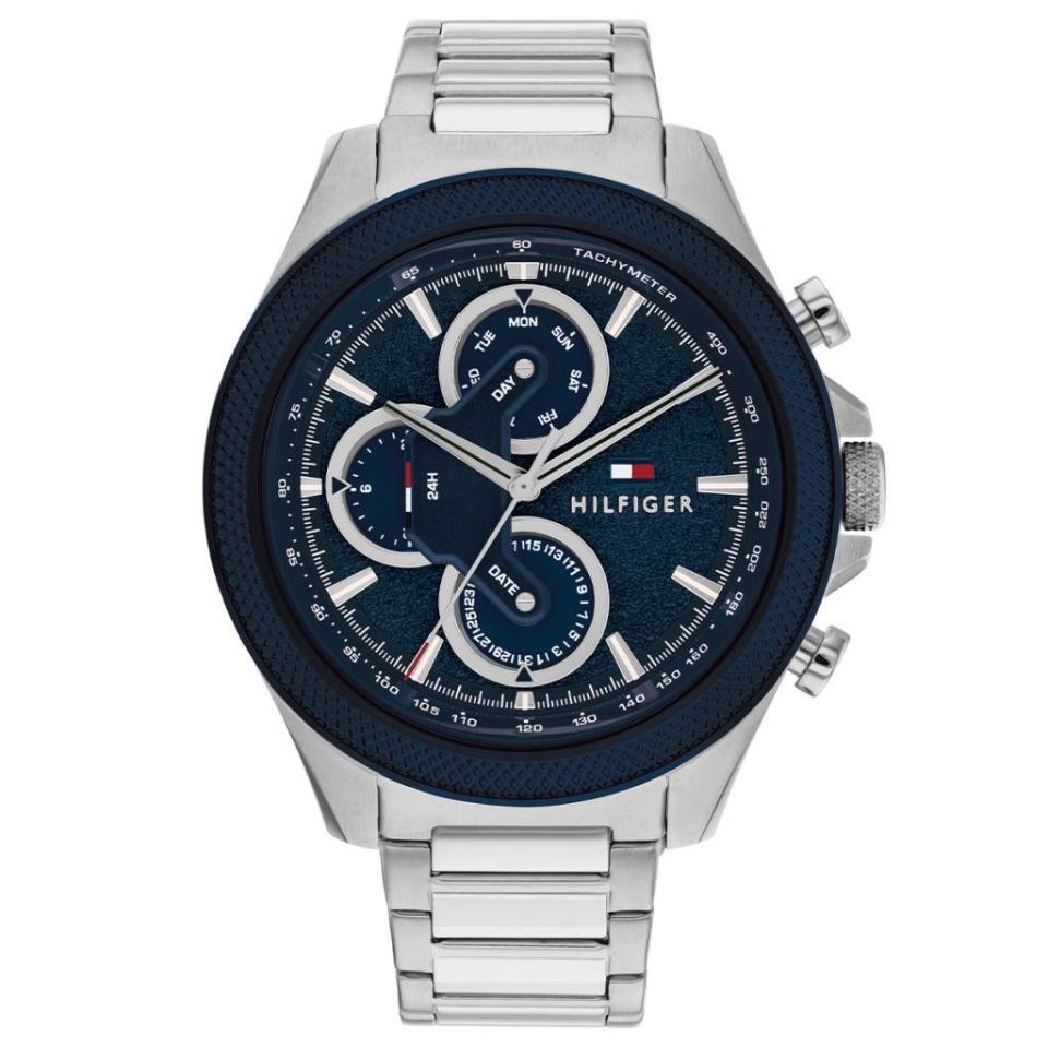 Tommy Hilfiger TH1792080 Quartz Çelik Gri Lacivert Kadran 46 mm Erkek Kol Saati