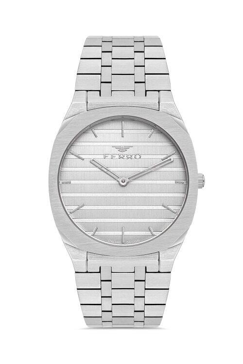 Ferro Quartz Çelik Gri 39 mm Erkek Kol Saati
