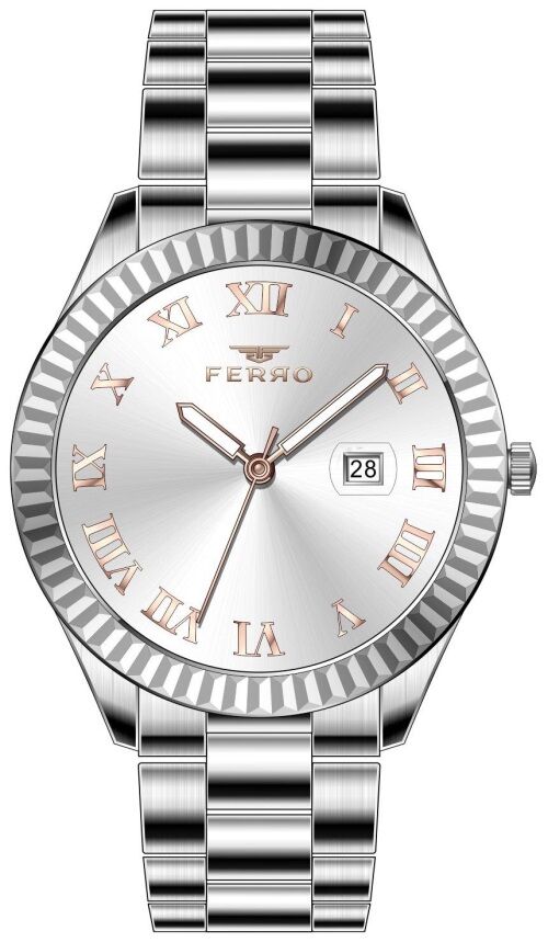 Ferro 33 mm Gümüş Çelik Kordon Kadın Kol Saati FL21295A-A FL21295A-A