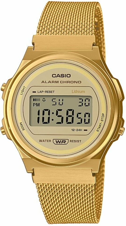 Casio A171WEMG-9ADF 37 mm Hasır Kordonlu Kronolu Kadın Kol Saati