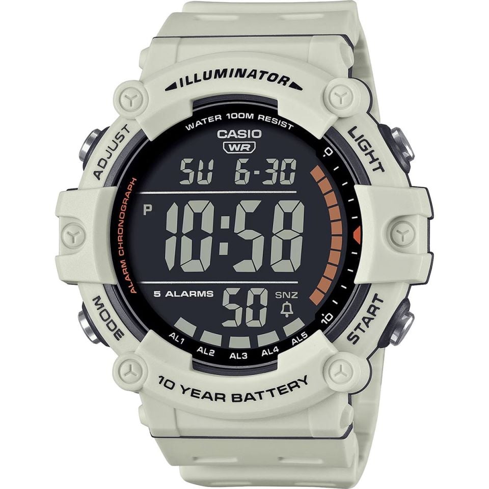 Casio AE-1500WH-8B2VDF Quartz Dijital Silikon Krem 51 mm Erkek Kol Saati