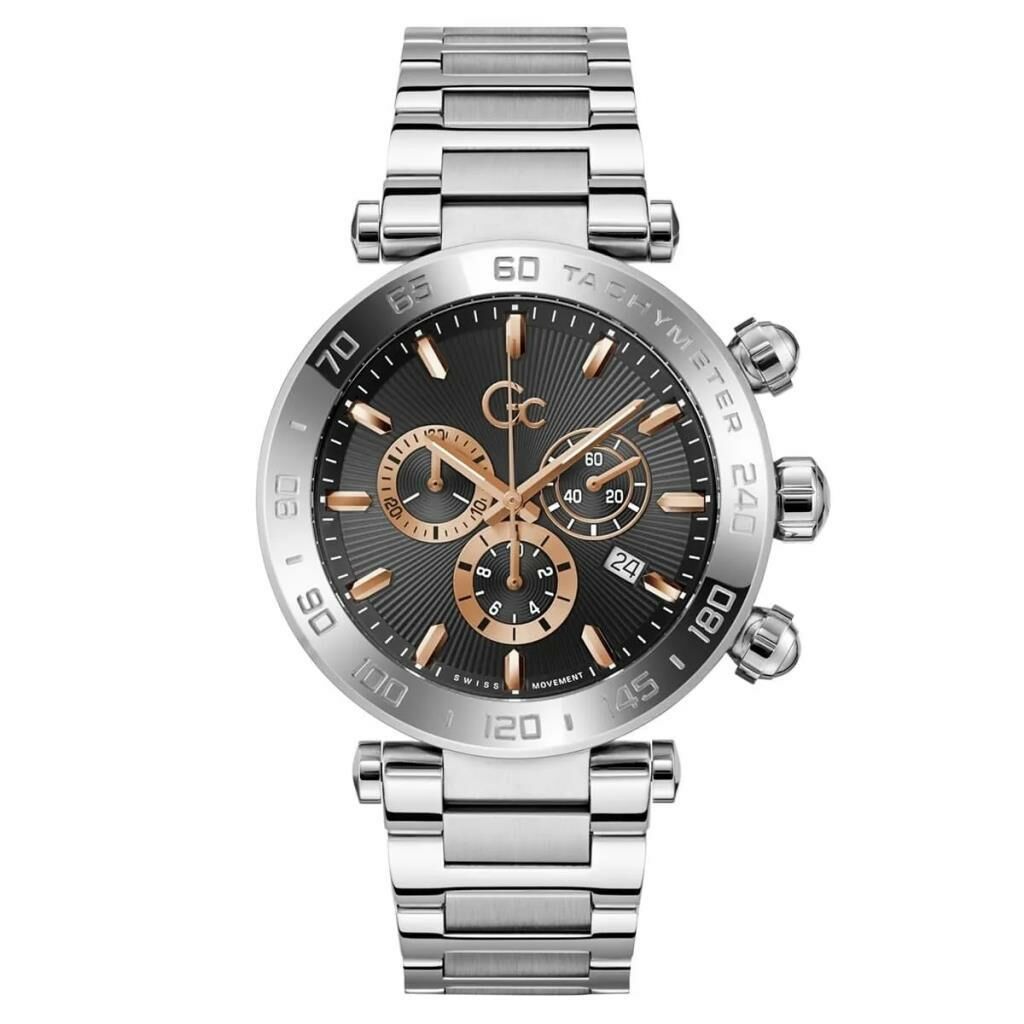 Guess Collection GCZ50001G7MF Quartz Çelik Gri Siyah Kadran 44 mm Erkek Kol Saati