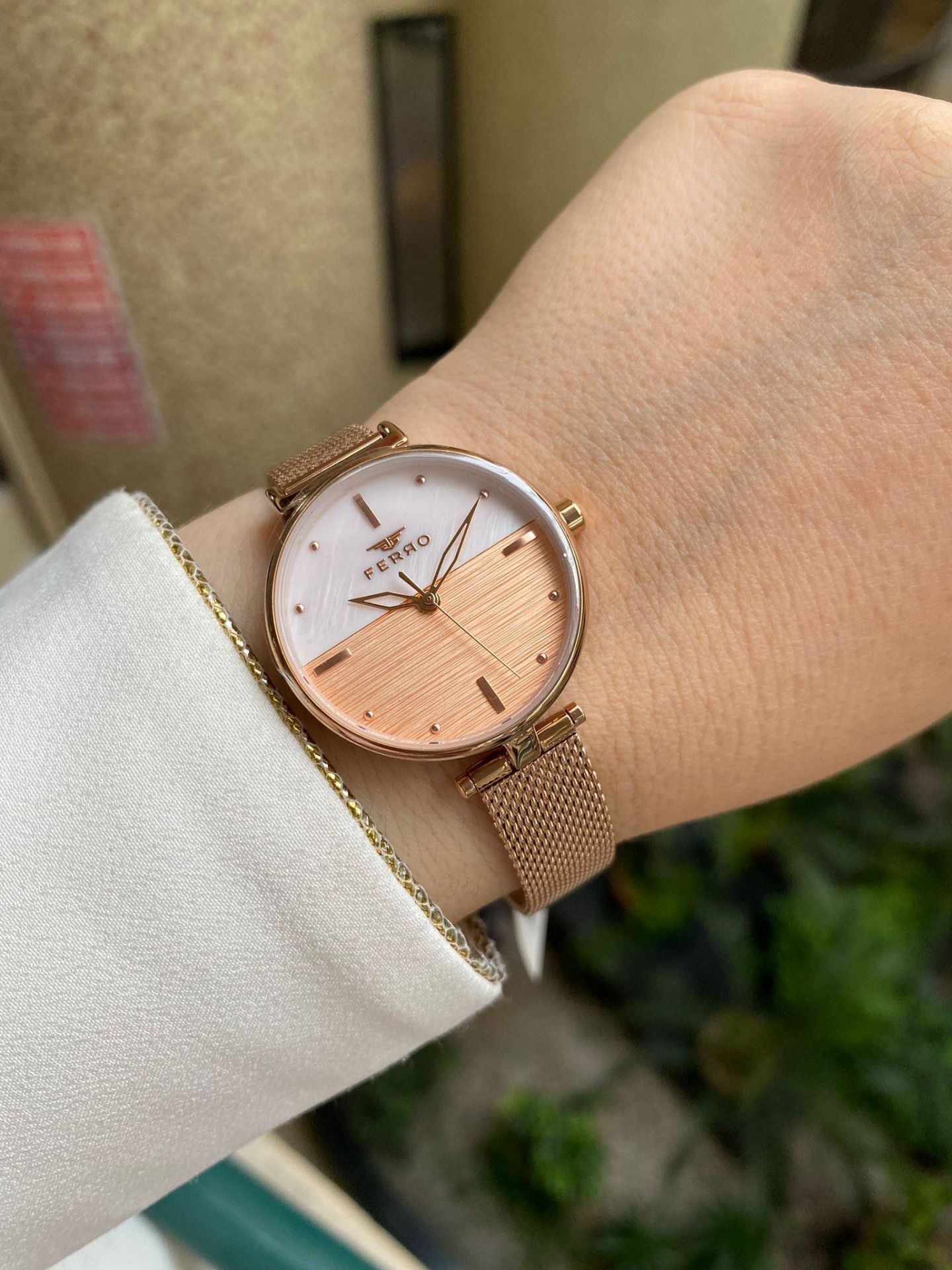 Ferro 33 mm Rose Hasır Kordon Kadın Kol Saati F21224C-C F21224C-C