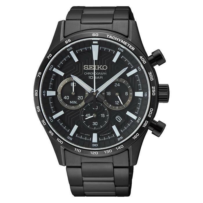 Seiko Kronograf SSB415P Quartz Çelik Siyah Safir Cam 10 ATM 43 mm Erkek Kol Saati